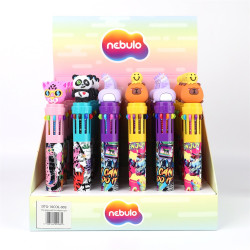 Golyóstoll 10színű, funny animals, 30 db/display Nebulo Golyóstoll Nebulo