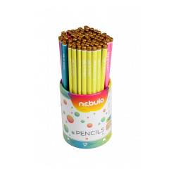 Grafitceruza HB, háromszögletű, 72 db/doboz, Nebulo, élénk színű test Grafitceruza Nebulo