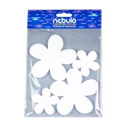 Hungarocell dekoráció, virágok, 4 db/csomag, 15x25 cm, Nebulo Kreatív Nebulo