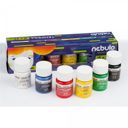 Tempera készlet, 25 ml, tégelyes, Nebulo 6 klf. szín Tempera Nebulo