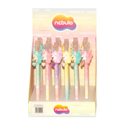 Zseléstoll radírozható, kupakos, unikornis 36 db/display Nebulo Zselés toll Nebulo