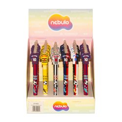 Zseléstoll radírozható, nyomógombos, mezek, 36 db/display Nebulo Zselés toll Nebulo