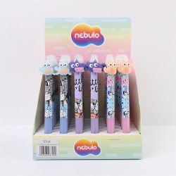 Zseléstoll radírozható, Vicces Cicák, 36 db/display Nebulo Zselés toll Nebulo