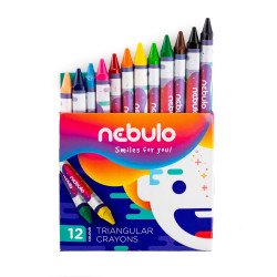 Zsírkréta készlet, háromszög Nebulo, 12 klf. szín Kréta Nebulo
