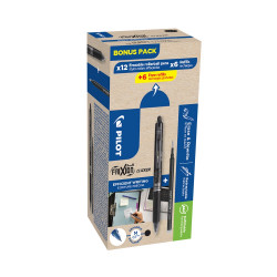 Rollertoll 0,5mm, törölhető Pilot Frixion Clicker GreenPack, 12 toll + 12betét, írásszín fekete Rollertoll Pilot