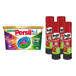 Ragasztóstift 11 g AKCIÓS CSOMAG + Persil Discs Color mosókapszula 100x11 g (4x25 db ) stift Pritt Ragasztó stift Pritt