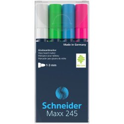 Üvegtábla marker 1-3mm, Schneider Maxx 245, 4 klf. szín Táblamarker Schneider