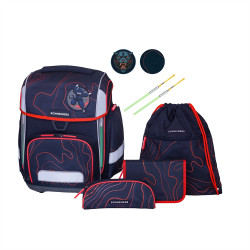 Iskolatáska ergonómikus, fiús 9 részes szett Ninja Revenge Schneiders Gyermektáska, tornazsák Schneiders