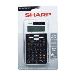 Számológép tudományos 470 funkciós 10 digites 2 soros napalemes Sharp EL-506TSBWH Számológép Sharp