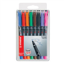Alkoholos marker készlet 0,4mm, STABILO OHPen S, 8 klf. szín Permanent marker Stabilo