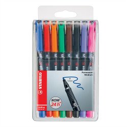 Alkoholos marker készlet 1mm, STABILO OHPen M, 8 klf. szín Permanent marker Stabilo