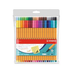 Rostirón, tűfilc készlet, 0,4mm, 8840 Stabilo Point 88, 40 klf. szín Tűfilc Stabilo