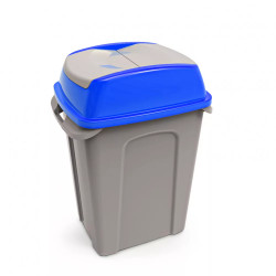 Szemetes kuka billenő fedéllel műanyag 50 literes szelektív kék tetővel HIPPO_UP220K Papírkosár, szemetes Uctem Plas