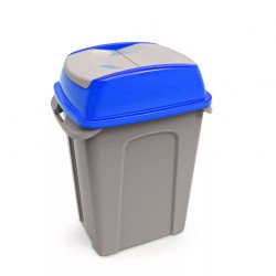 Szemetes kuka billenő fedéllel műanyag 50 literes szelektív kék tetővel HIPPO_UP220K Papírkosár, szemetes Uctem Plas