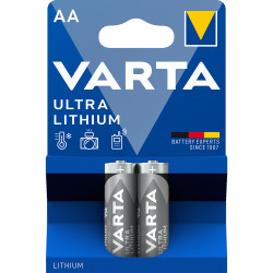 Elem AA ceruza LR6 2 db/csomag, Varta Ultra Lithium Elem, akkumulátor, töltő Varta