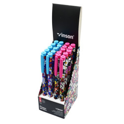 Golyóstoll kupakos, 0,7mm Vinson Flower Garden A24 vegyes test displ 20 db/display Golyóstoll Vinson