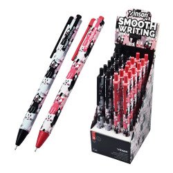 Golyóstoll nyomógombos 0,7mm Vinson Cat F2 vegyes test displ 24 db/display Golyóstoll Vinson