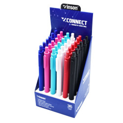 Golyóstoll nyomógombos 0,7mm Vinson Connect S1C vegyes test displ 36 db/display Golyóstoll Vinson