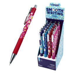 Golyóstoll nyomógombos 0,7mm Vinson Daisy 206 vegyes test displ 24 db/display Golyóstoll Vinson