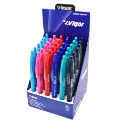 Golyóstoll nyomógombos 0,7mm Vinson G2 vegyes test displ 36 db/display Golyóstoll Vinson