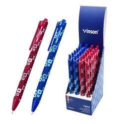 Golyóstoll nyomógombos 0,7mm Vinson Graphic F12 vegyes test displ 24 db/display Golyóstoll Vinson