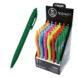 Golyóstoll nyomógombos 0,7mm Vinson Smart R1 vegyes test displ 36 db/display Golyóstoll Vinson