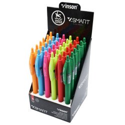 Golyóstoll nyomógombos 0,7mm Vinson Smart R1 vegyes test displ 36 db/display Golyóstoll Vinson