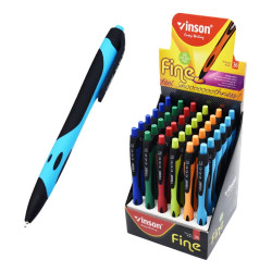 Golyóstoll nyomógombos 1,0mm Vinson Fine 1008 vegyes displ 36 db/display Golyóstoll Vinson