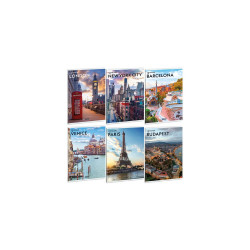 Füzet iskolai A4, 40lap, kockás Ars Una CITYSCAPE 10db/csomag Tűzött füzet Ars Una