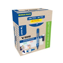 Táblamarker 2,3mm, kerek hegyű, utántölthető medium V-Board Master 10+10 Pilot kék Táblamarker Pilot