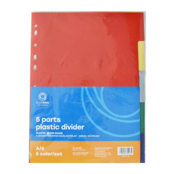 Elválasztólap, színes műanyag 5 részes Bluering® Elválasztó lap Bluering