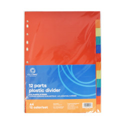 Elválasztólap, színes műanyag 12 részes Bluering® Elválasztó lap Bluering