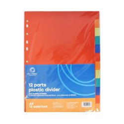 Elválasztólap, színes műanyag 12 részes Bluering® Elválasztó lap Bluering