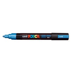 Dekormarker 1,8-2,5mm, Uni Posca PC-5M metál kék Dekormarker Uni