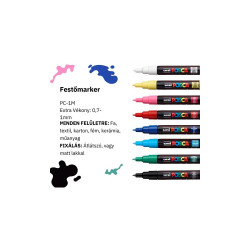 Dekormarker 0,7-1mm, Uni-Posca PC-1M, 8 db-os készlet Dekormarker Uni