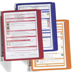 Bemutatótábla tartó, fali, 5 db táblával, Durable Vario® Wall 5, sötétkék Bemutatótábla, mágneses info keret Durable