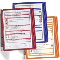 Bemutatótábla tartó, fali, 5 db táblával, Durable Vario® Wall 5, sötétkék Bemutatótábla, mágneses info keret Durable