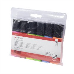 Szövegkiemelő 1-5mm, vágott hegyű,lapos test, A-Series 6-os készlet Szövegkiemelő A-series