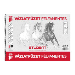 Vázlatfüzet B4, 120g. félfamentes Student Vázlatfüzet, rajzfüzet Ico