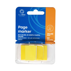 Jelölőcímke 25x45mm, 50lap, műanyag Bluering® sárga Jelölőcímke Bluering