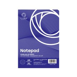 Jegyzettömb ragasztott, A5, 50lap, Bluering® vonalas Jegyzettömb Bluering