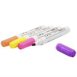 Táblamarker kerek test Bluering® neon, 4 klf. szín Táblamarker Bluering