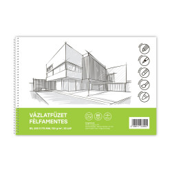 Vázlatfüzet FÉLFAMENTES B/5 32 lap 120gr. Bluering Vázlatfüzet, rajzfüzet Bluering