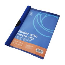 Gyorsfűző klip mappa A4, műanyag 30laphoz fém klippes Bluering® kék Gyorsfűző, klip mappa Bluering