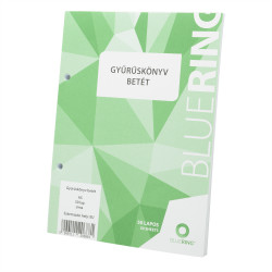 Gyűrűskönyv betét A5, 50lap Bluering® sima Gyűrűskönyv betét, rovatoltpapír Bluering