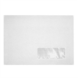 Boríték LC/5 öntapadó bélésnyomott jobb ablakos 35x90mm 162x229mm J28A20 Bluering® fehér Boríték Bluering