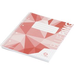 Spirálfüzet A4, 70lap, műanyag borítós perforált lyukasztott Bluering® kockás Spirálfüzet Bluering