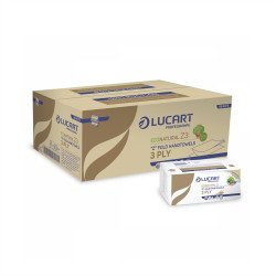 Kéztörlő 3 rétegű Z hajtogatású 198 lap/csomag 18 cs/karton Z3 EcoNatural Lucart_864075J havanna barna Papírtörlők Lucart