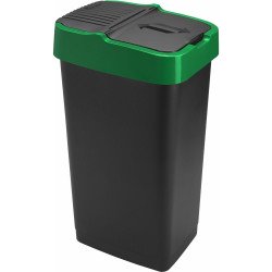 Szemetes kuka billenő fedéllel műanyag 60 literes fekete/zöld Papírkosár, szemetes Egyéb