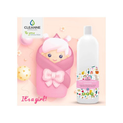 Mosógél 1 liter (20 mosás) fehér és színes ruhákhoz Cleanne_Baba-Mama Its a girl Öblítők Cleanne